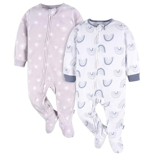 Gerber Childrenswear Footed Blanket Sleepers, Pack of 2, 3-6 Months