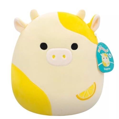 Squishmallows Cow Officially Licensed Kellytoy Plush - Collectible Soft & Squishy Stuffed Animal Toy (Dagmar the Lemon Cow 11")