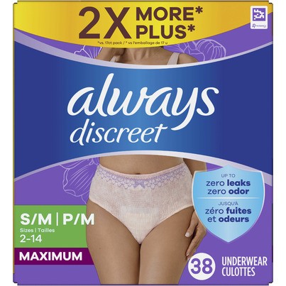 Always Discreet Adult Incontinence Underwear for Women & Postpartum