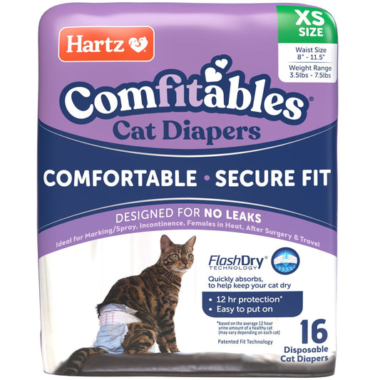 Hartz Comfitables Cat Diaper X-Small, 16 Count