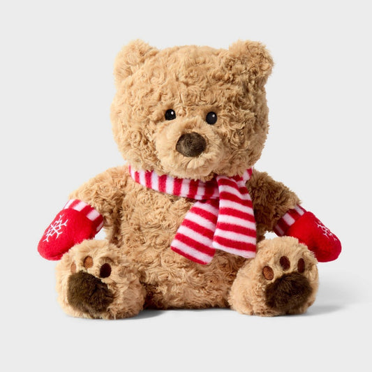 Gigglescape 12' Brown Bear Stuffed Animal with Scarf, Mittens