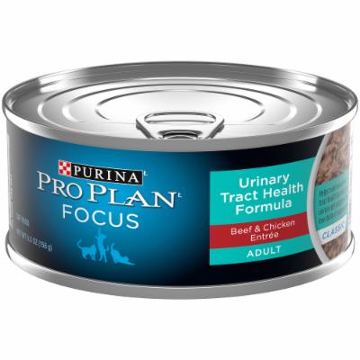 Purina Pro Plan Urinary Tract Health Beef and Chicken Entree Classic Cat Food, 5.5 Oz
