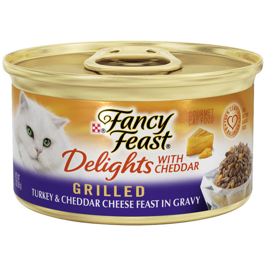Fancy Feast Delights Turkey & Cheddar in Gravy, 3 oz