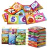 Dr.Rapeti Soft Cloth Books Baby Books Bath Books 6-Pack for Baby Infant Toddler Kids Crinkle Squeaky Washable Chewable Non-Toxic Early Educational Gif